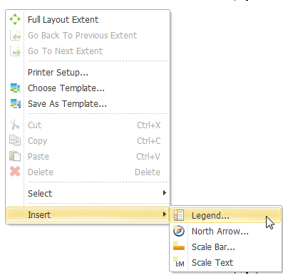 Layout and Printing Map > Editing Legends and Graphic Elements > Inserting  Legend Element